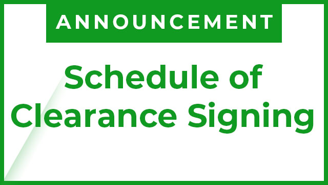 Schedule of Clearance Signing