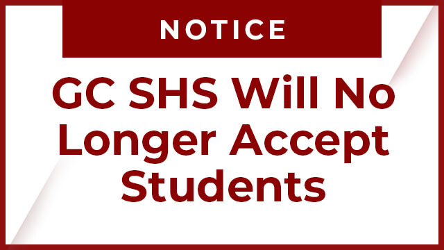 GC SHS Department Will No Longer Accept Students