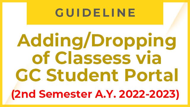 Adding and Dropping of Classes via Student Portal