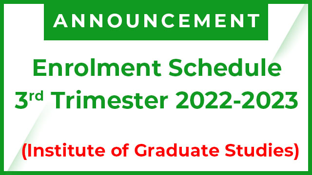 IGS 3rd Trimester Enrollment Schedule