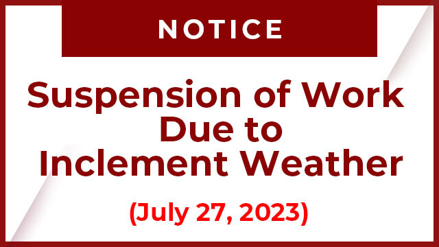 Suspension of Work Due to Inclement Weather