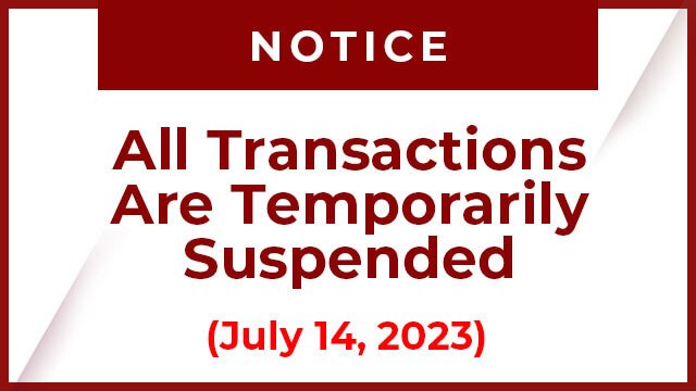 All Transactions Are Temporarily Suspended