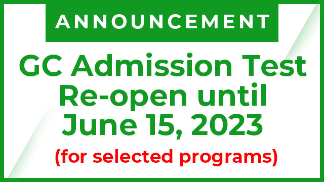 GCAT Re-open until June 15, 2023