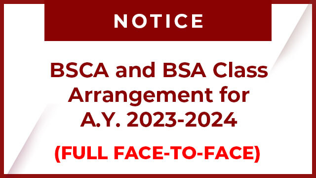 BSCA and BSA Class Arrangement for A.Y. 2023-2024