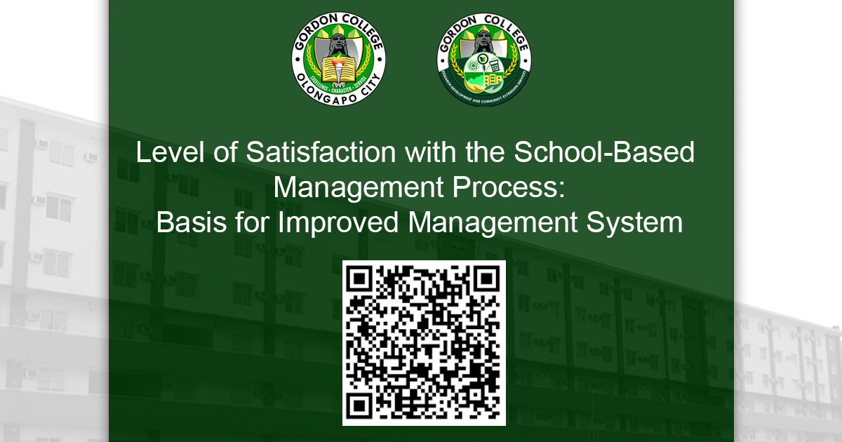 Level of Satisfaction with the School-Based Management Process: Basis for Improved Management System