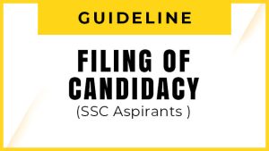 GUIDELINE FOR FILING OF CANDIDACY