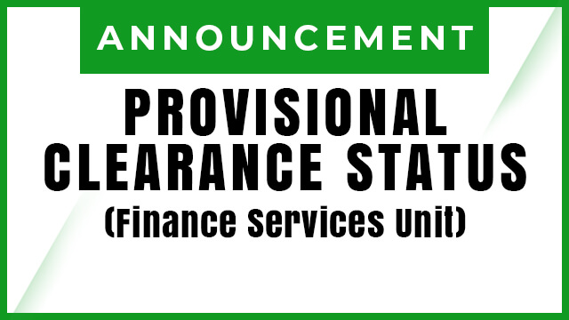 FSU: Provisional Clearance