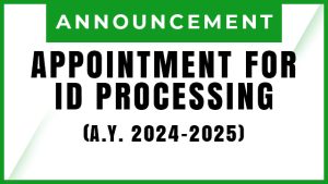 Application of Appointment for ID Processing (A.Y. 2024-2025)