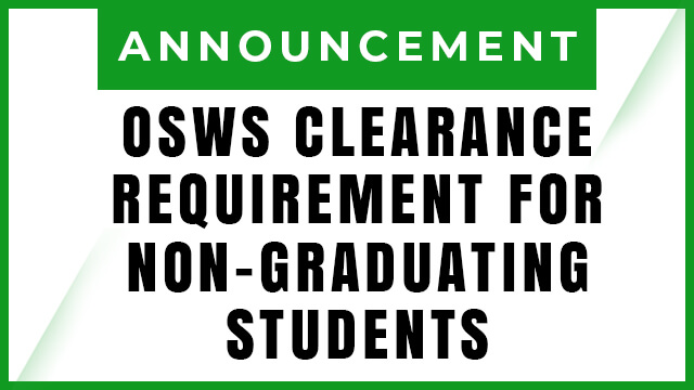 𝗢𝗦𝗪𝗦 𝗖𝗹𝗲𝗮𝗿𝗮𝗻𝗰𝗲 𝗥𝗲𝗾𝘂𝗶𝗿𝗲𝗺𝗲𝗻𝘁𝘀 𝗳𝗼𝗿 𝗡𝗼𝗻-𝗴𝗿𝗮𝗱𝘂𝗮𝘁𝗶𝗻𝗴 𝗦𝘁𝘂𝗱𝗲𝗻𝘁𝘀