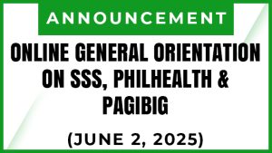 Online General Orientation on SSS, PhilHealth, and Pagibig Membership