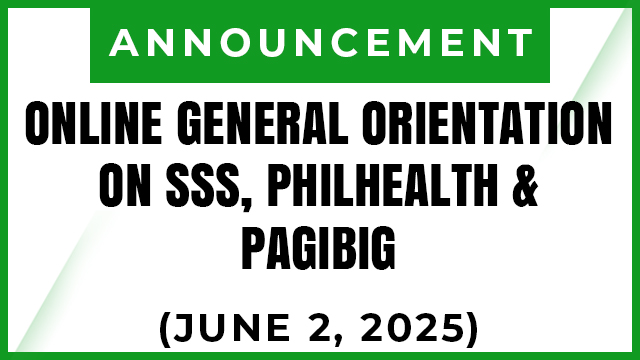 Online General Orientation on SSS, PhilHealth, and Pagibig Membership