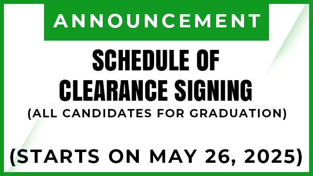 SCHEDULE OF CLEARANCE SIGNING