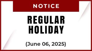 Regular Holiday (June 06, 2025)