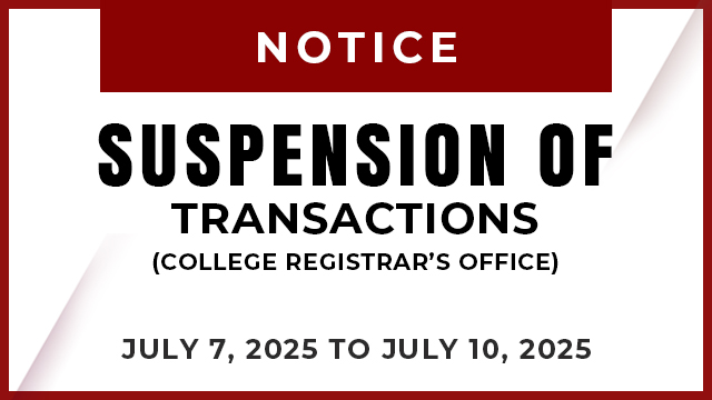 SUSPENSION OF TRANSACTIONS (College Registrar’s Office)