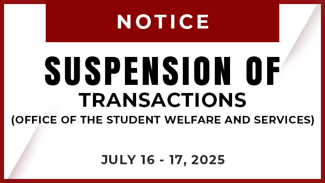 SUSPENSION OF TRANSACTIONS (Office of the Student Welfare and Services)
