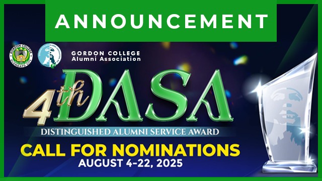 THE 4TH GORDON COLLEGE DISTINGUISHED ALUMNI SERVICE AWARD: Call for Nomination 2025