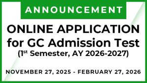 ONLINE APPLICATION for Gordon College Admission Test (GCAT)
