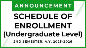 SCHEDULE OF ENROLMENT (Undergraduate Level)