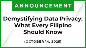 𝗗𝗲𝗺𝘆𝘀𝘁𝗶𝗳𝘆𝗶𝗻𝗴 𝗗𝗮𝘁𝗮 𝗣𝗿𝗶𝘃𝗮𝗰𝘆: 𝗪𝗵𝗮𝘁 𝗘𝘃𝗲𝗿𝘆 𝗙𝗶𝗹𝗶𝗽𝗶𝗻𝗼 𝗦𝗵𝗼𝘂𝗹𝗱 𝗞𝗻𝗼𝘄 (Seminar)