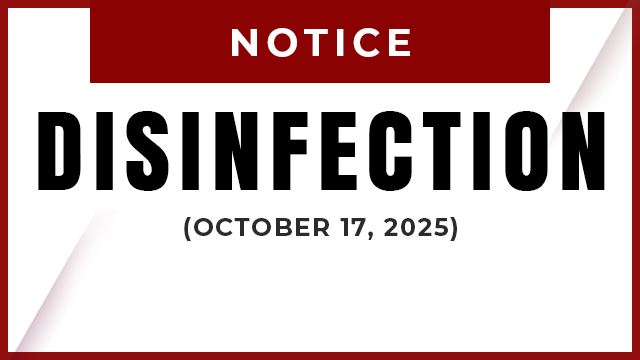 DISINFECTION NOTICE