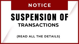 Suspension of Transactions
