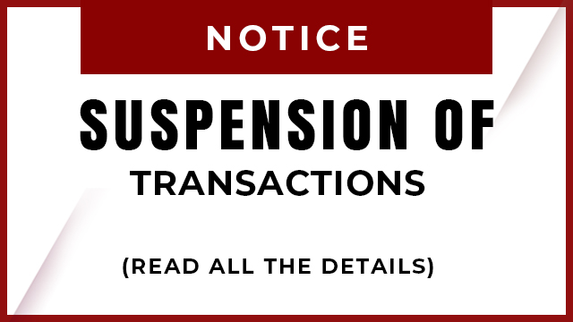 Suspension of Transactions