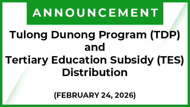 Tulong Dunong Program (TDP) and Tertiary Education Subsidy (TES) Distribution