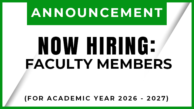 Now Hiring: Faculty Members