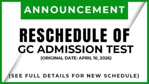 Reschedule of GCAT (April 10, 2026)