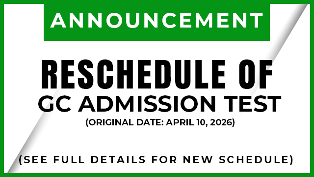 Reschedule of GCAT (April 10, 2026)