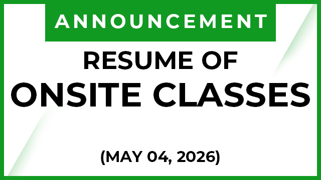 Onsite Classes Will Resume on May 4