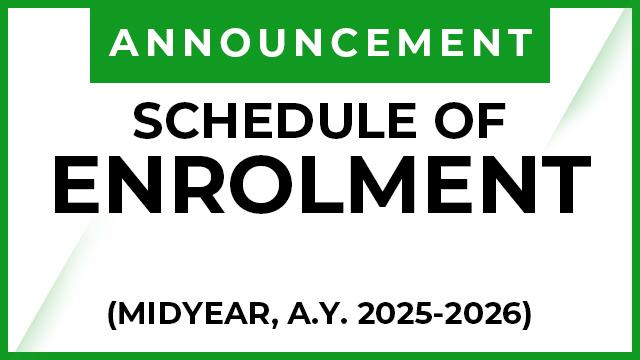 Schedule of Enrolment: MIDYEAR, A.Y. 2025-2026