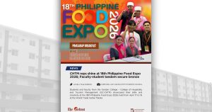 CHTM reps shine at 18th Philippine Food Expo 2026; Faculty-student tandem secure bronze