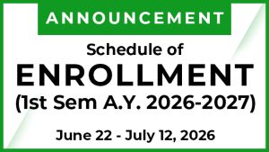 𝐒𝐂𝐇𝐄𝐃𝐔𝐋𝐄 𝐎𝐅 𝐄𝐍𝐑𝐎𝐋𝐌𝐄𝐍𝐓 (𝐅𝐢𝐫𝐬𝐭 𝐒𝐞𝐦𝐞𝐬𝐭𝐞𝐫, 𝐀.𝐘. 𝟐𝟎𝟐6-𝟐𝟎𝟐7)