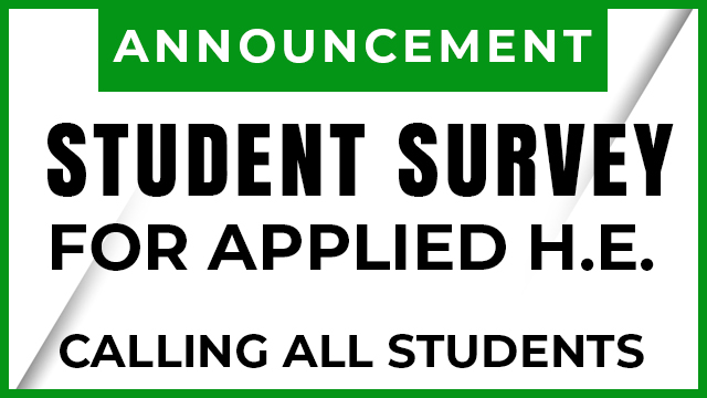 Student Survey for Applied H.E.