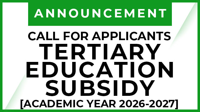 TERTIARY EDUCATION SUBSIDY FOR AY 2026-2027