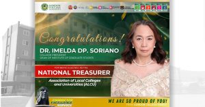 Dr. Imelda DP. Soriano Elected National Treasurer of the Association of Local Colleges and Universities